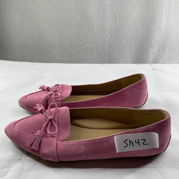 Talbots Francesca Driving Mocassins Womens Sz 8 Pink Suede Pointed Toes Tasseled - Picture 9 of 9